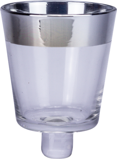 [14048A99] SILVER Candle Insert 7 cm Glass clear with silver Rim