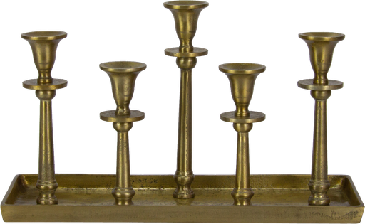[17301A90] LINEA Candle-Tray 5-er 40 x 16 x 24 cm Metal brass