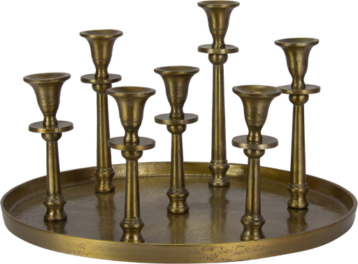 [17306A90] RONDA Candle-Tray 7-er 24 x Ø 41 cm Metal brass