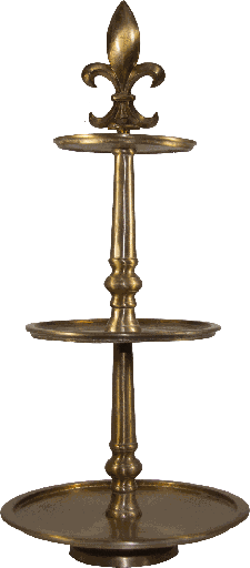 [17380A90] BOURBONE Cakestand 3-er 75 cm Metal brass