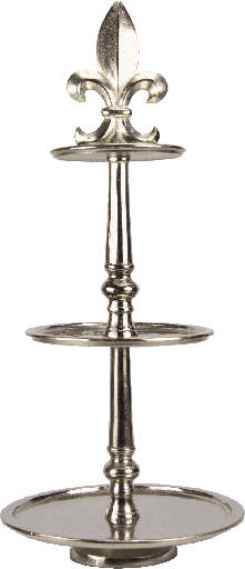 [17380A99] BOURBONE Cakestand 3-er 75 cm Metal antique-silver