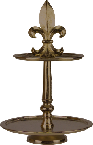 [17381A90] BOURBONE Etagere 2-er 50,5 cm Metall messing