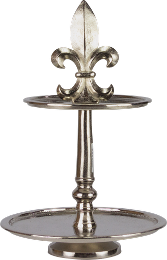 [17381A99] BOURBONE Etagere 2-er 50,5 cm Metall antik-silber