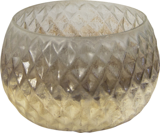 [18055A97] Vase honeycomb-patterned Ø 16 cm Glass amber