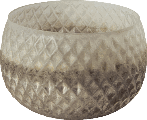 [18056A97] Vase honeycomb-patterned Ø 22 cm Glass amber