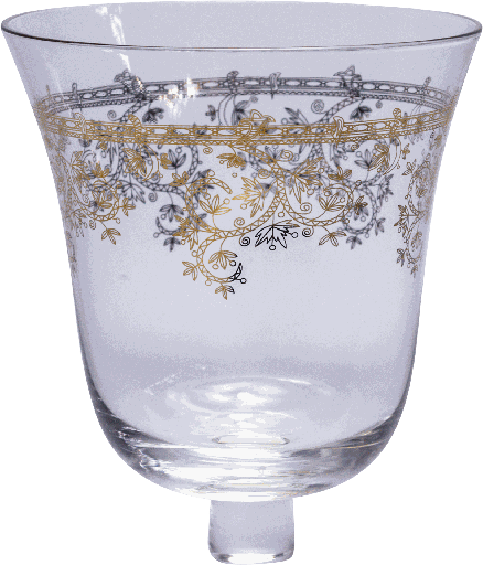 [18164A90] ARABESQUE Teelicht-Aufsatzglas 10,5 cm Glas klar mit Echtgold-Dekor