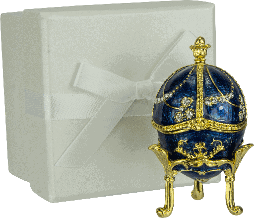 [18250A20] FABERGÉ Schmuckdose Metall blau