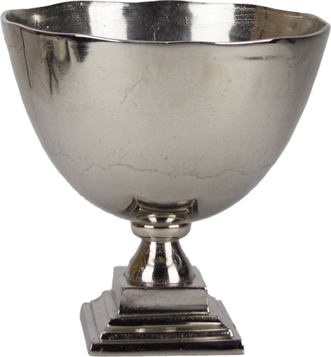 [19010A99] Wein & Sektkühler Schale auf Fuß Ø 33 cm Metall antik-silber