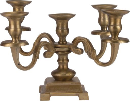 [19013A90] Candleholder 5-er Height 22,5 cm Metal brass