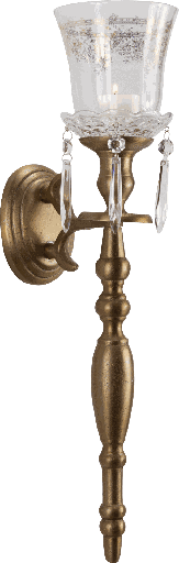 [19019A90] Wand-Kerzenleuchter 1-er 37,5 cm Metall messing