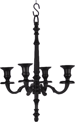 [19050A70] Chandelier 4-er armed Chain Height 44 cm Metal black