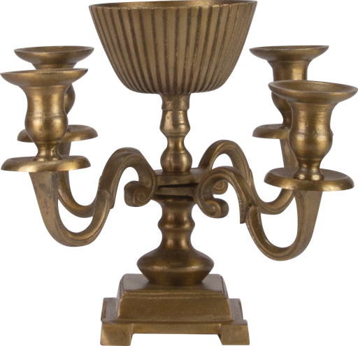 [19054A90] Candleholder 4-armed with Metal-Bowl Ø 13 cm Height 25 cm