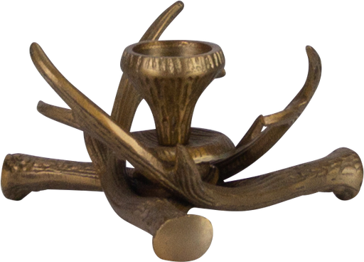 [19070A90] VENISON Candleholder 1-er Ø 20 cm Metal brass