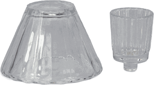 [19700A00] Shade + Candle Insert Height 9 cm Glass clear