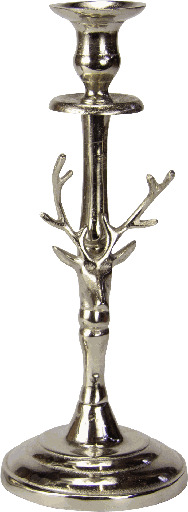 [20001A99] VENISON Candleholder 34 cm Metal antique-silver