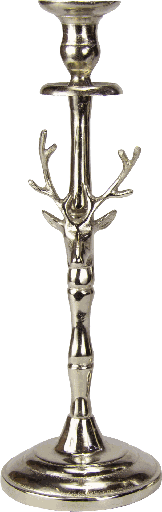 [20002A99] VENISON Candleholder 40 cm Metal antique-silver