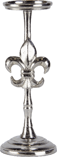 [20296A99] BOURBONE Candleholder for Pillar Candles Height 49 cm Metal antique-silver
