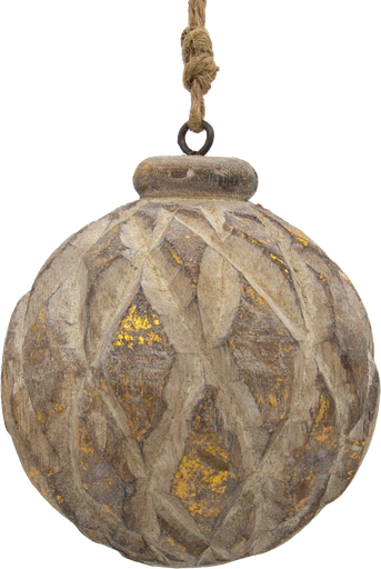 [21004W90] FOREST Ball 10 cm Wood patinated
