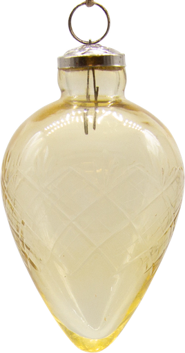 [21021W55] VINTAGE Pinecone 13 cm Glass cutted amber