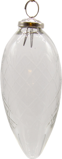 [21022W00] VINTAGE Pinecone 15 cm Glass cutted clear
