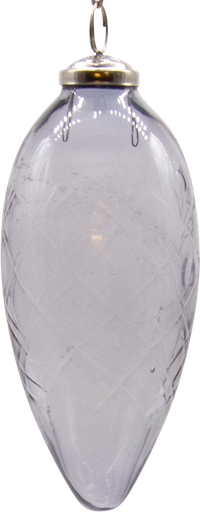 [21022W77] VINTAGE Pinecone 15 cm Glass cutted smoke