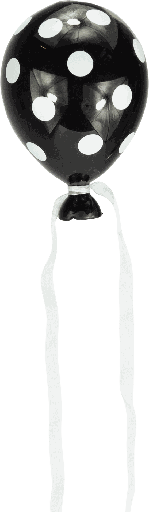 [21251A70] LUFTIKUSS Balloon to hang 15 cm Glass black