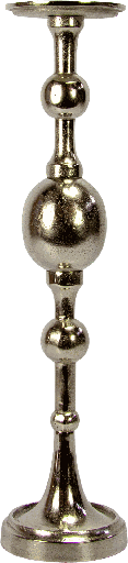 [22002A99] BALLOON Kerzenständer 56 cm Metall antik-silber