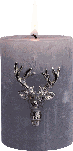 [22013A99] VENISON Candle Pin 6 cm Metal antique-silver