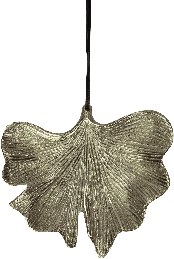 [23213A99] GINKO Blatt 13,5 cm Metall antik-silber