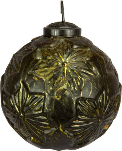 [23218W90] Kugel 7 cm Glas grün-gold
