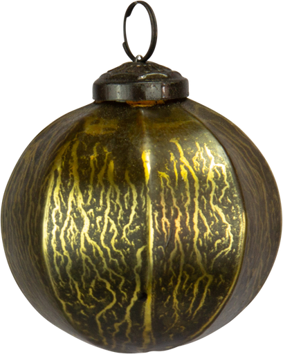 [23220W90] Ball 8 cm Glass green-gold