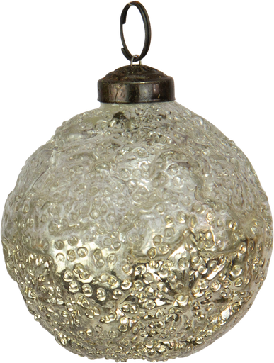 [23224W99] Ball 7 cm Glass silver frosted